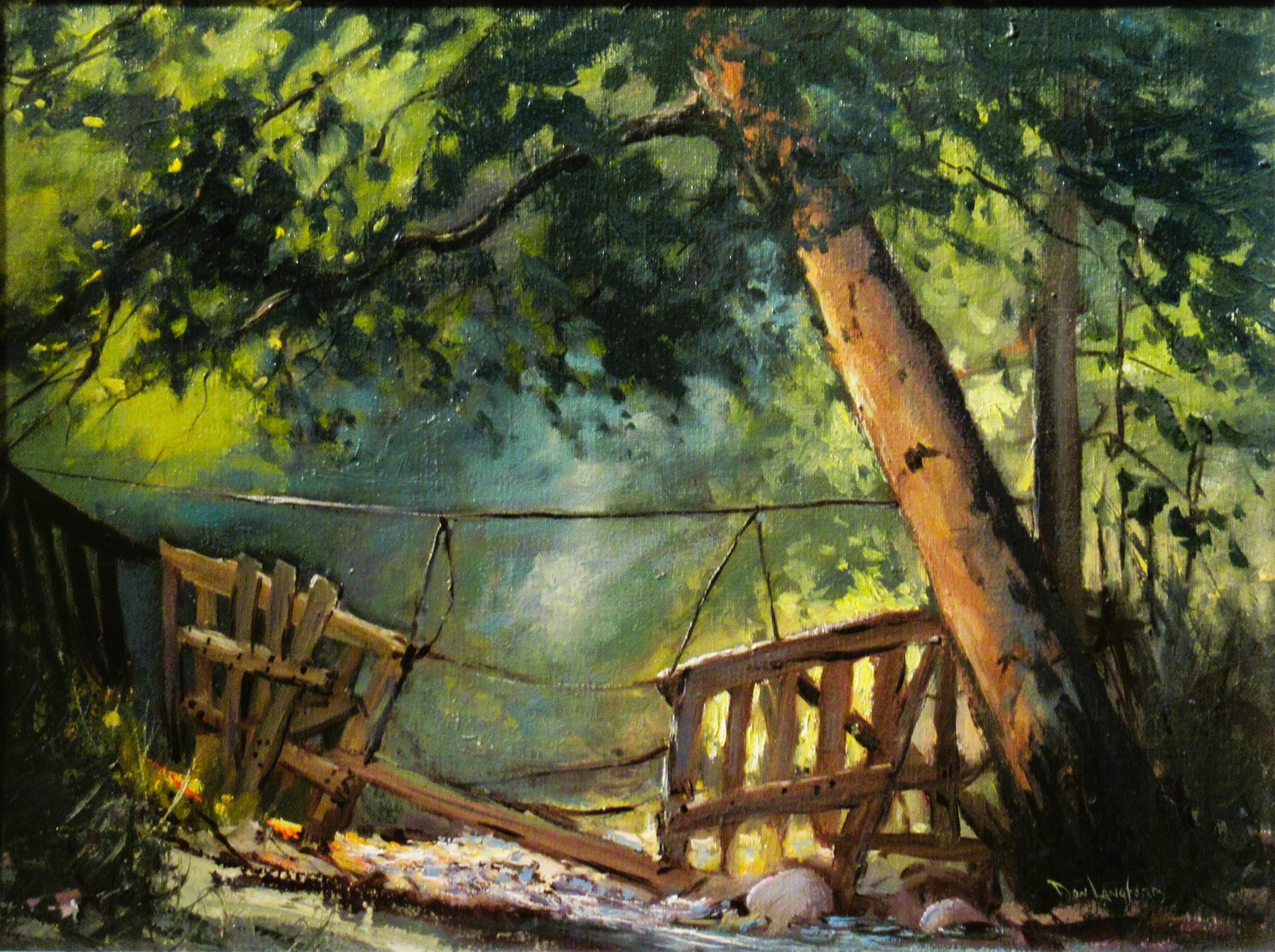 Paesaggio con alberi - Painting di Don Langford