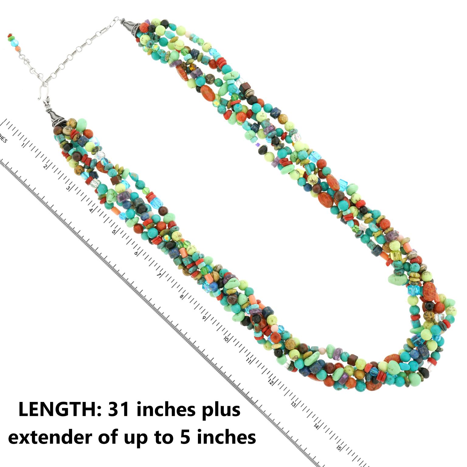Artisan Don Lucas Multi-Stone Necklace Sterling