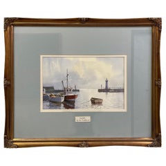 Don Micklethwaite Boats in a Harbour Watercolor on Paper British