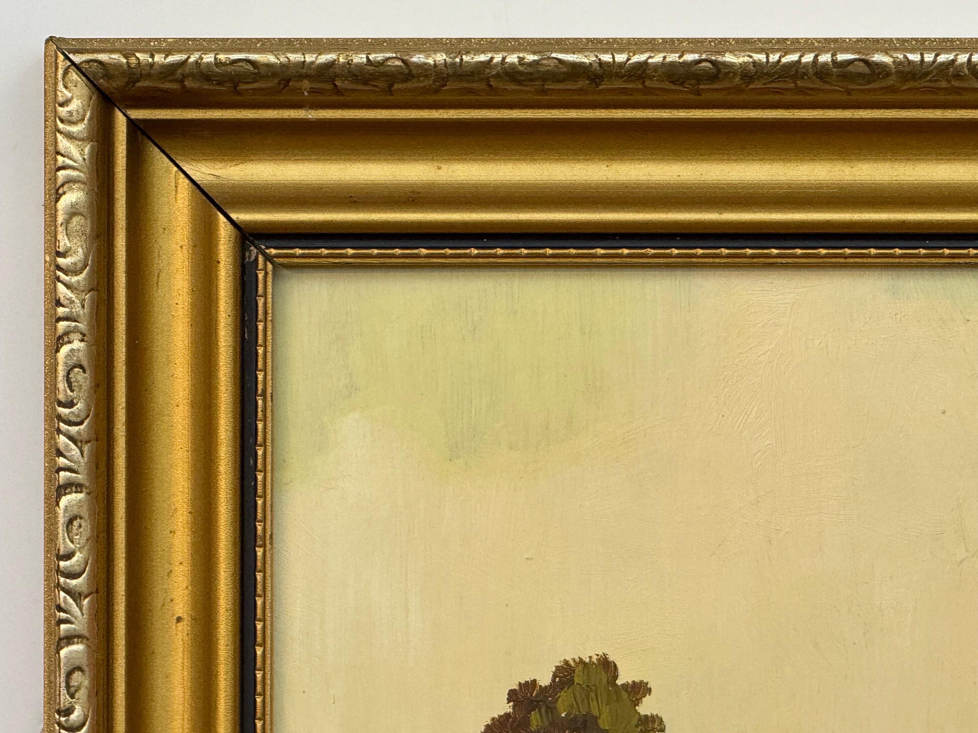 Óleo Vintage Paisaje fluvial en la campiña inglesa - Arte británico del siglo XX en venta 2