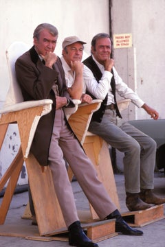Retro Gene Kelly, Henry Fonda, and James Stewart Filming Fine Art Print