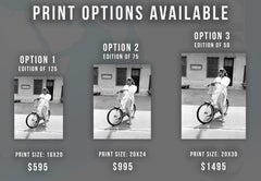 Julie Newmar on Bicycle Fine Art Print