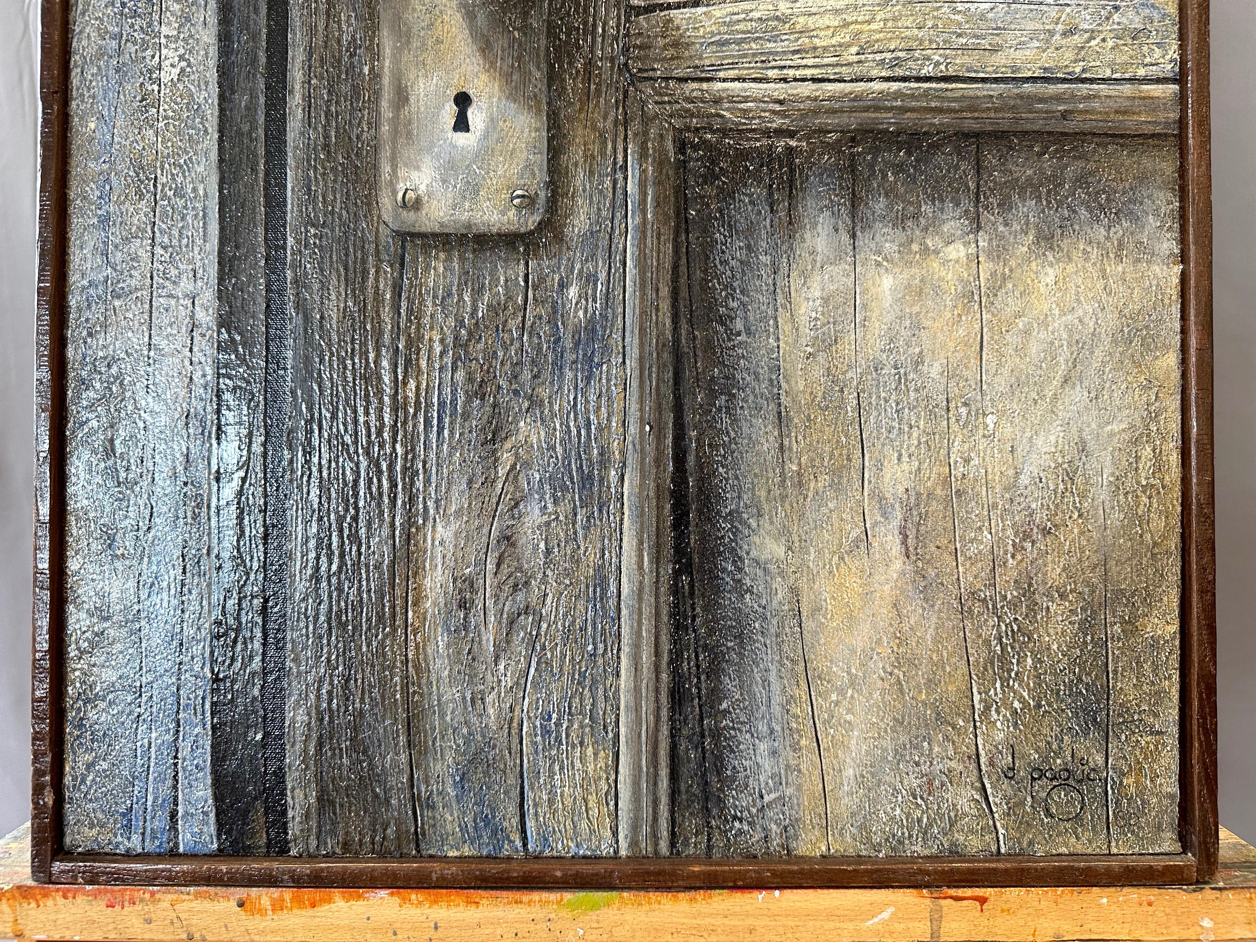 Américain Don Paglia, Composition en trois tons, peinture réaliste en trompe-l'Oeil, 1980 en vente