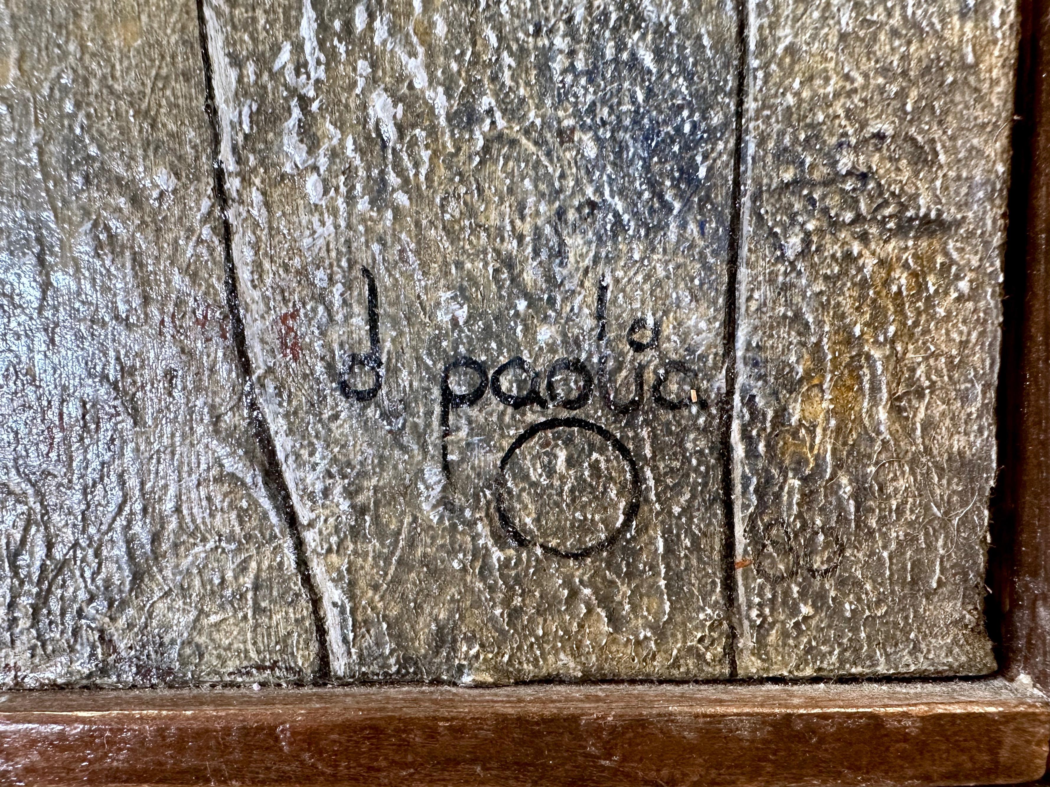 Peint à la main Don Paglia, Composition en trois tons, peinture réaliste en trompe-l'Oeil, 1980 en vente