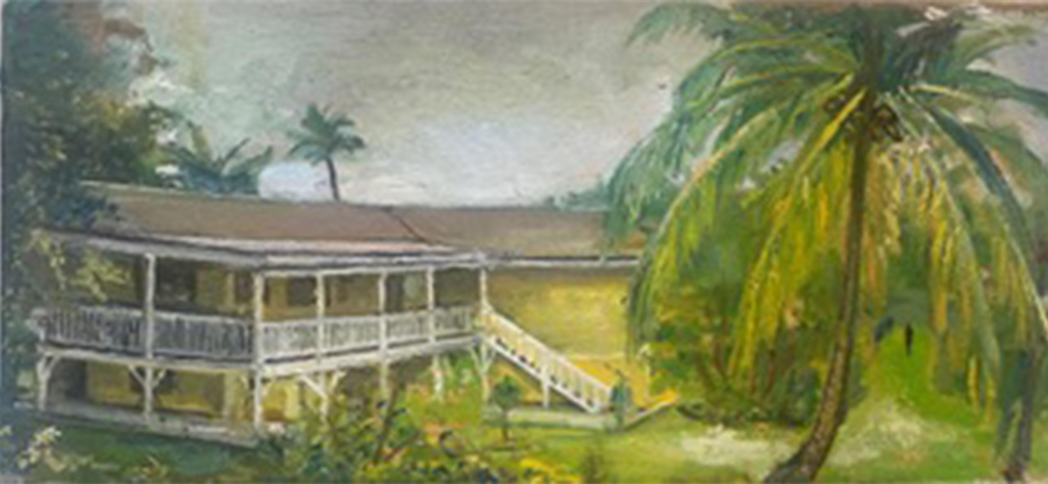 Landscape Painting Don Perlis - Maison de plage d'île