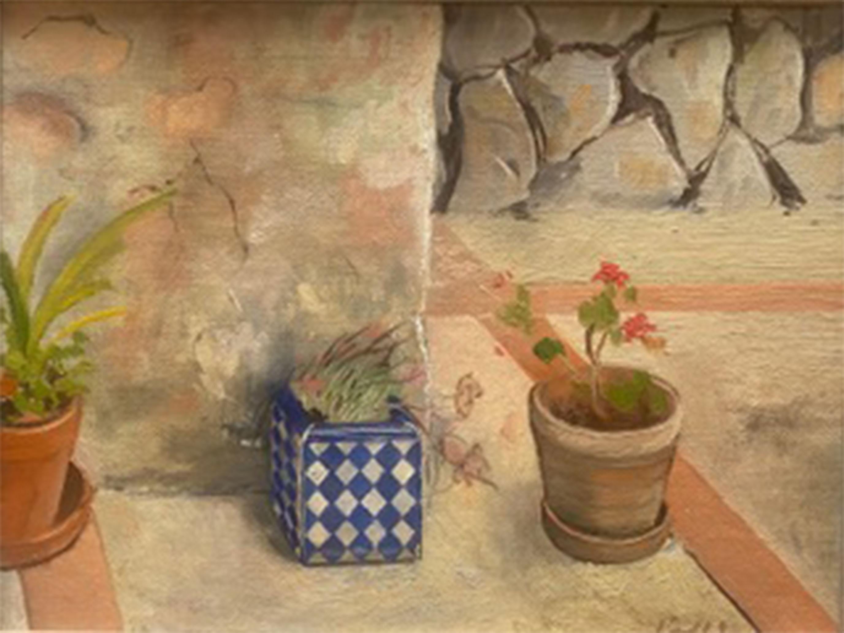 Don Perlis Still-Life Painting - Sicilian Doorstep
