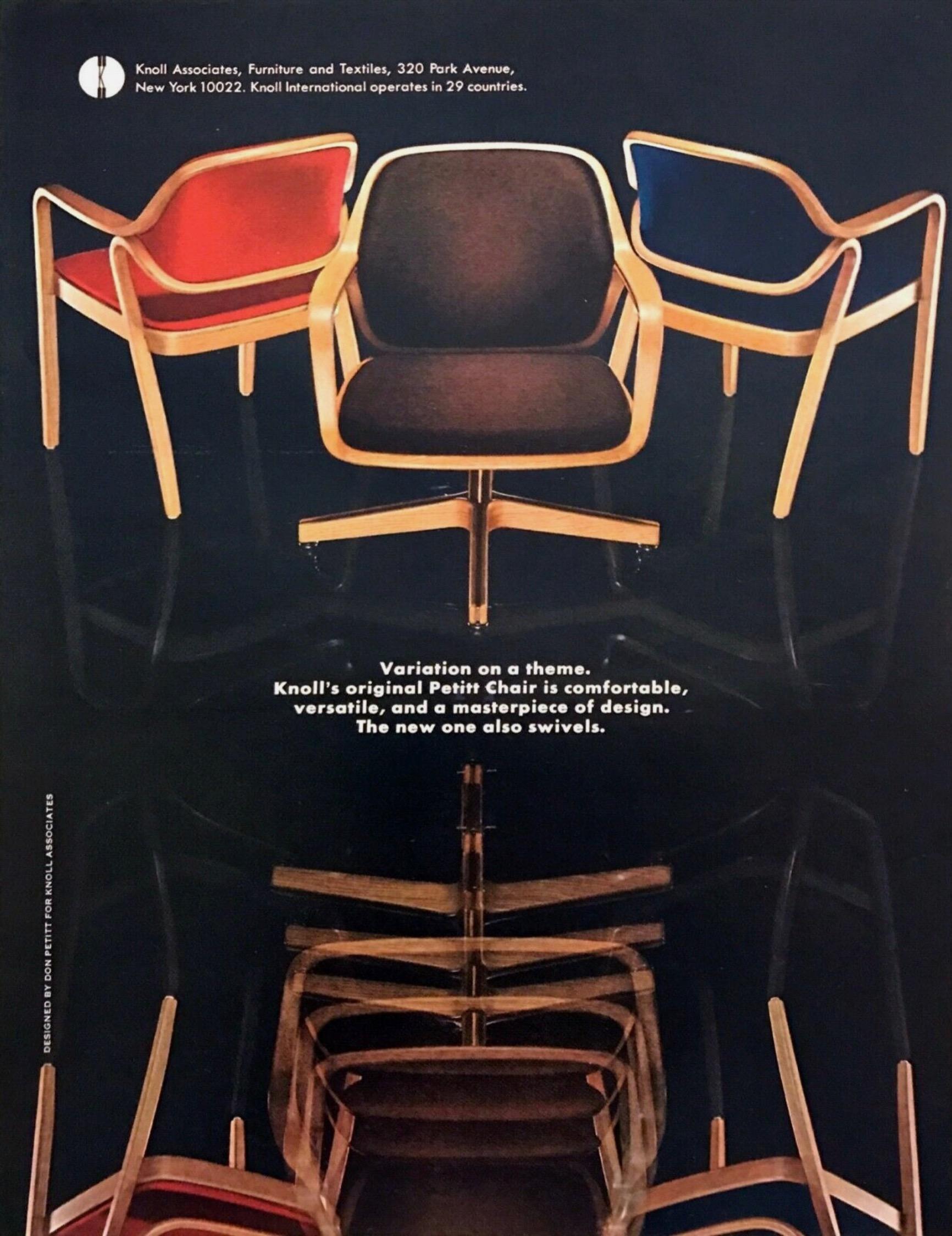 Don Petitt für Knoll 1105 Drehstuhl (Moderne der Mitte des Jahrhunderts) im Angebot