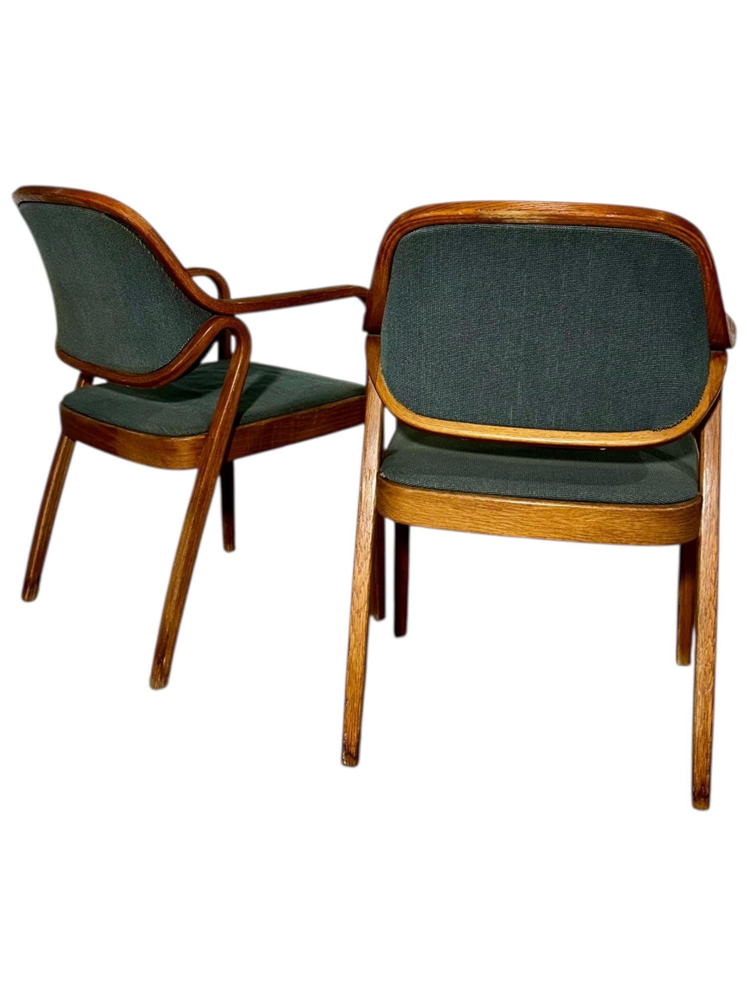 Americano Don Pettit per Knoll Sedie a braccioli in Oak, 1980 in vendita