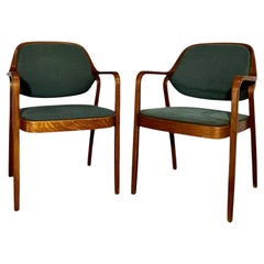 Don Pettit for Knoll Bent Oak Arm Chairs, 1980