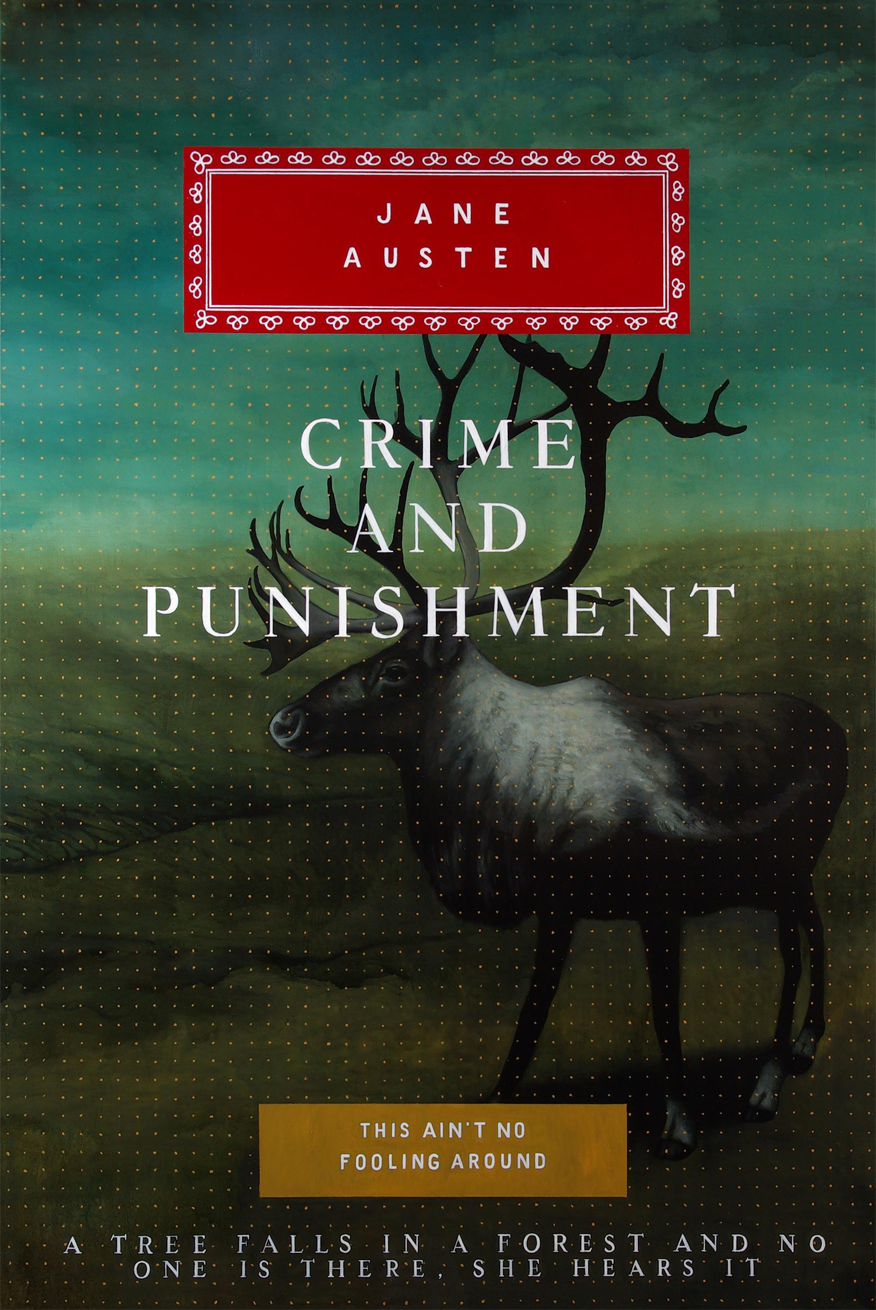 Don Pollack Animal Painting - Crime and Punishment - Original Oil Painting of Fictional Oversized Book Cover