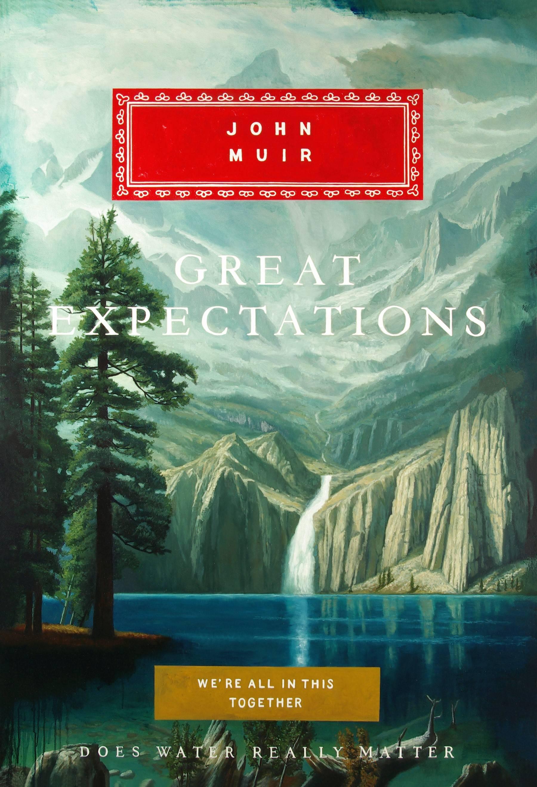 Don Pollack Landscape Painting - Great Expectations, Large Format Fictional Book Cover with Bierdstadt Landscape