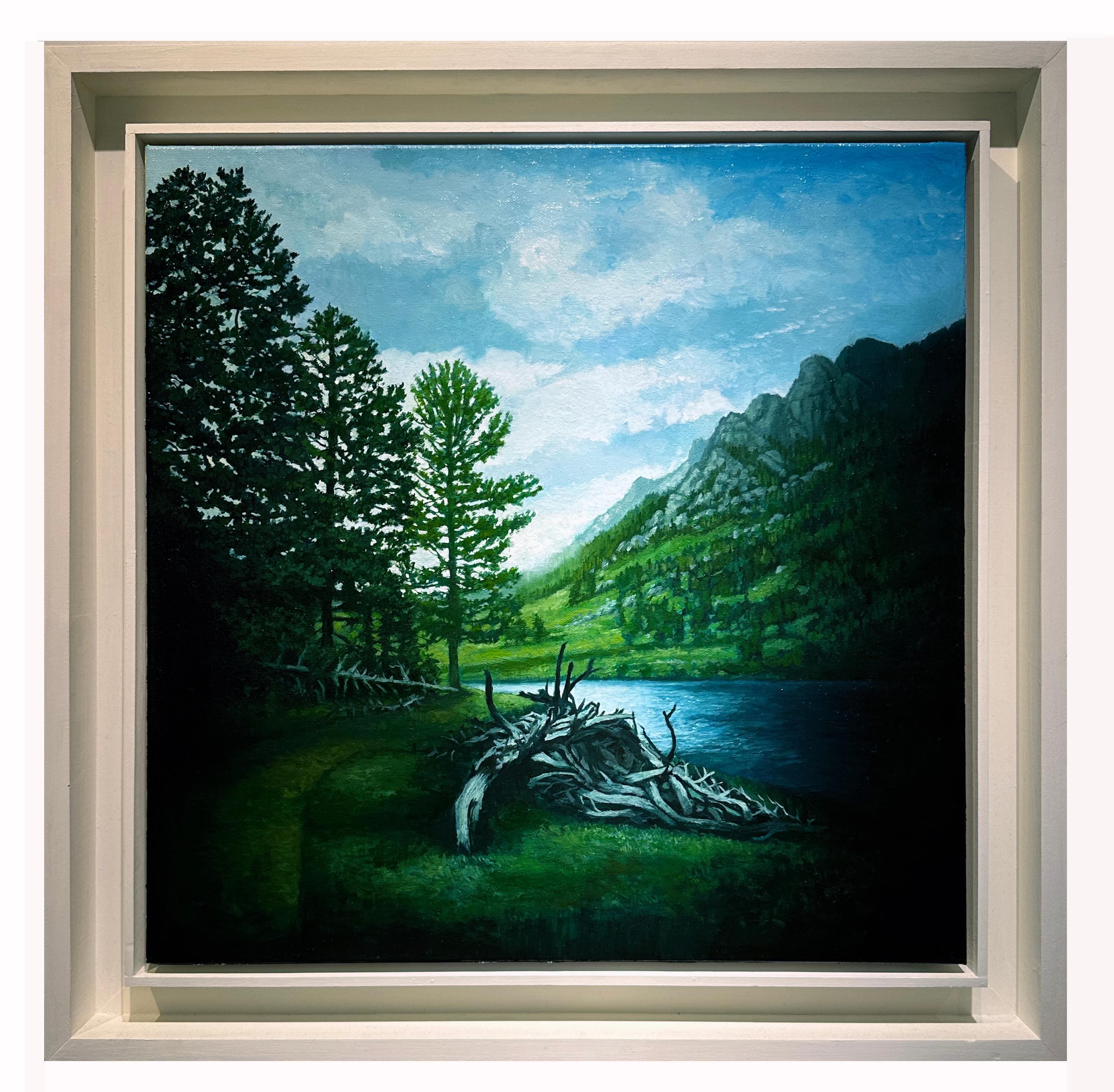 Lily Lake, Parque Nacional de las Montañas Rocosas, CO, Óleo original sobre lienzo, enmarcado en venta 1