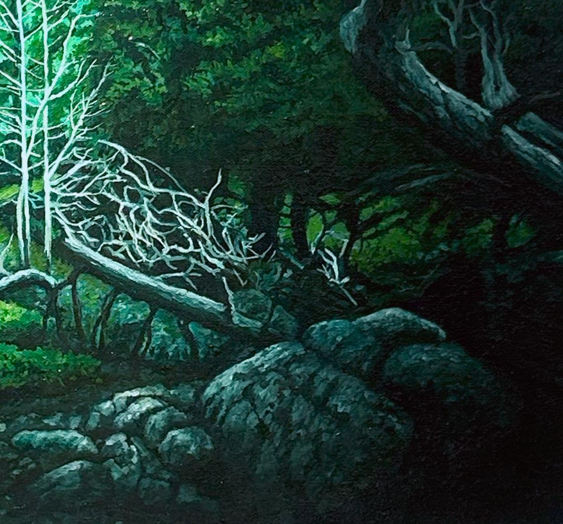 Montaña Lirio, Bosque Secreto, Parque Nacional de las Montañas Rocosas, Óleo original, Enmarcado en venta 3