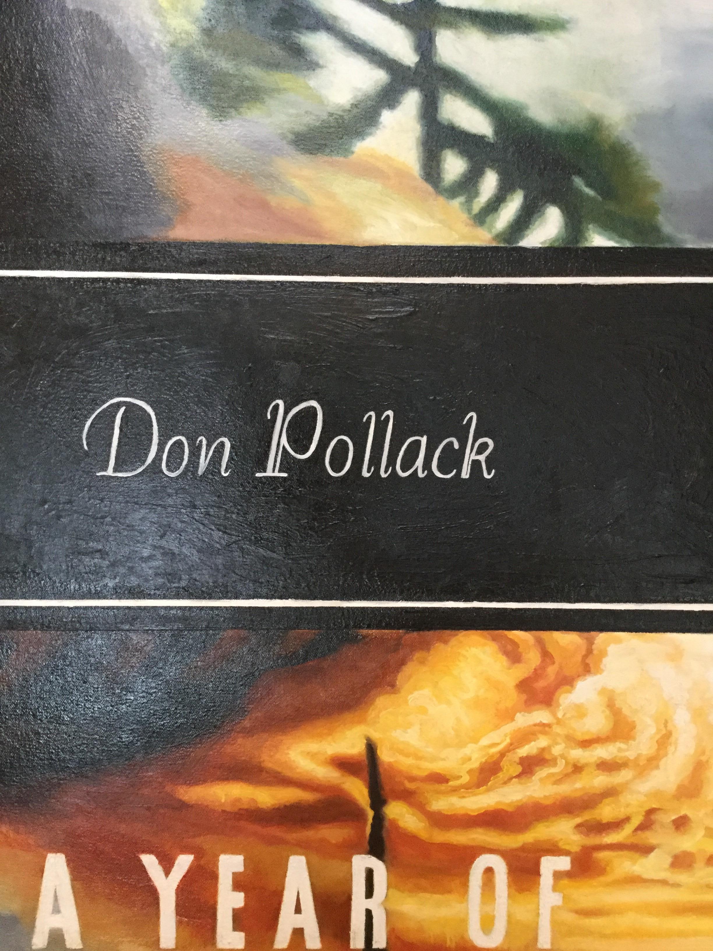 Vivre Dangerously, peinture à l'huile originale, couverture de livre figurative à grande échelle - Noir Figurative Painting par Don Pollack