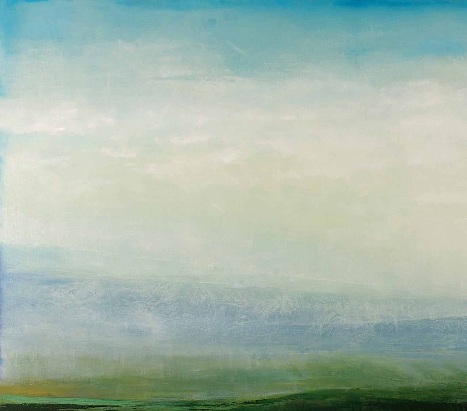 Section 30 - Peinture de paysage, huile sur toile d'origine - Gris Abstract Painting par Don Pollack