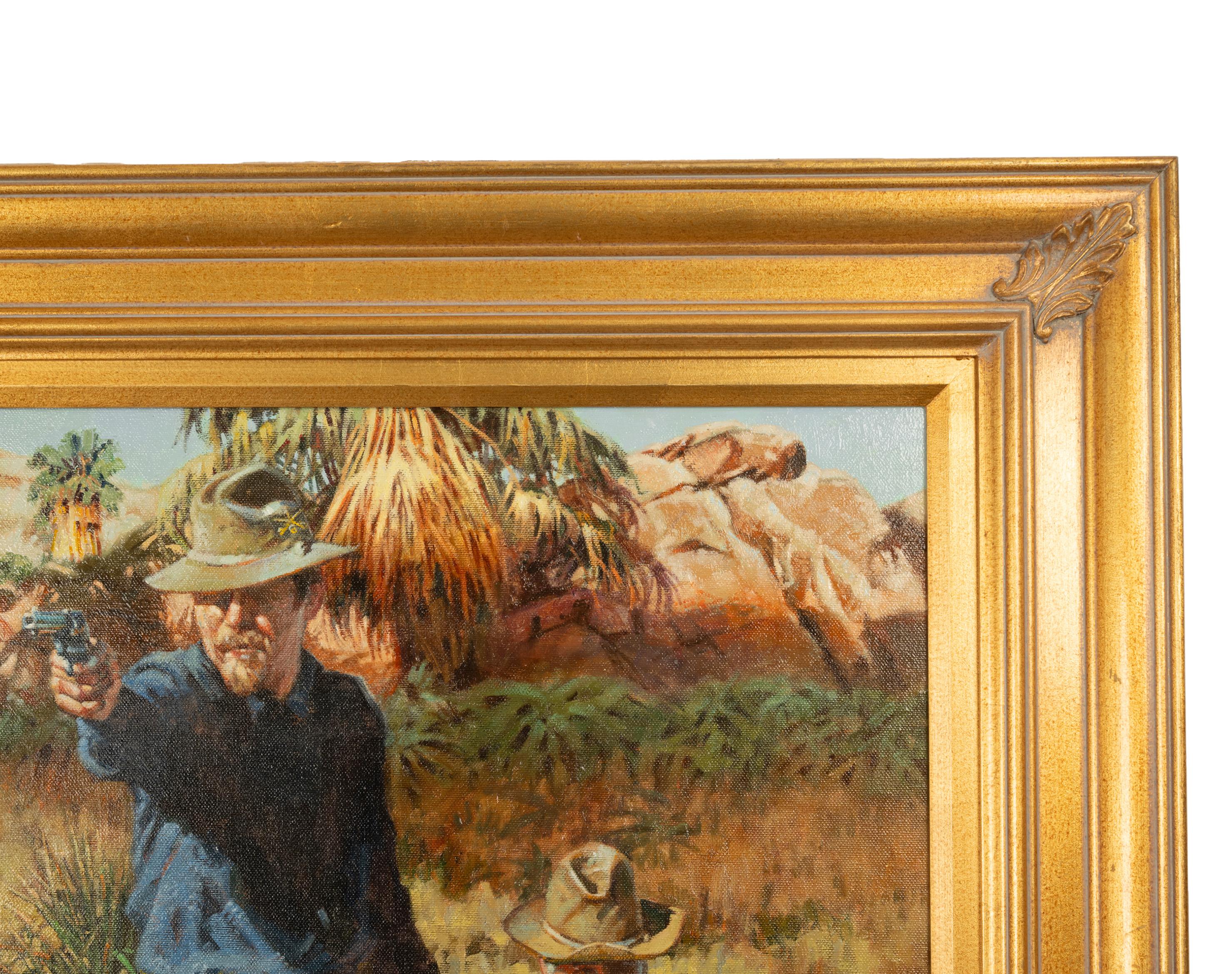 Western Cowboy Oil on Canvas Spanish American War 