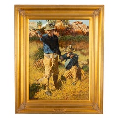 Cowboy occidentale Olio su tela Guerra ispano-americana "Rough Riders" Don Prechtel