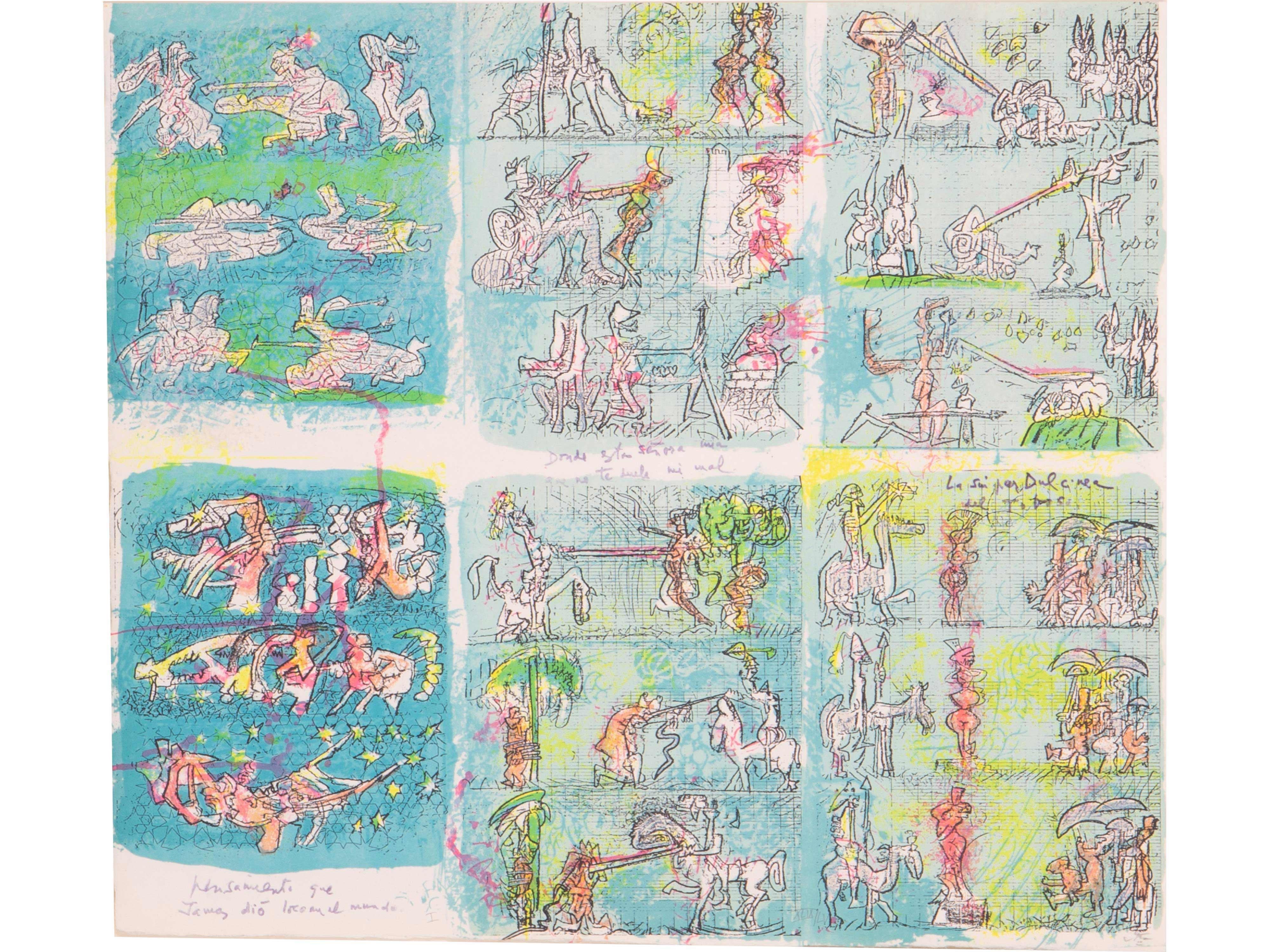 Late 20th Century Don Qui folder with 15 color + 10 black and white lithographs by Roberto Matta For Sale