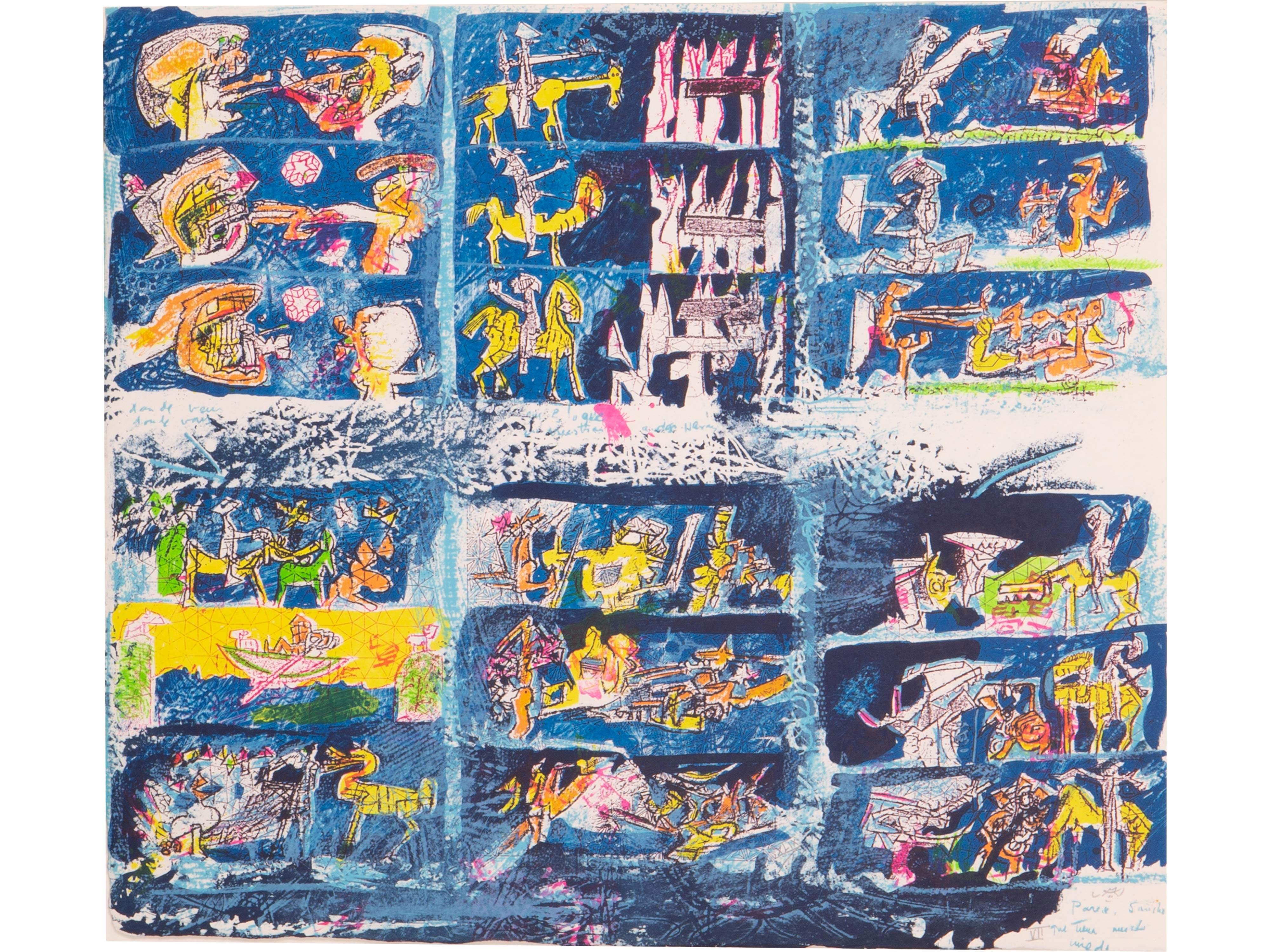 Don Qui folder with 15 color + 10 black and white lithographs by Roberto Matta For Sale 1