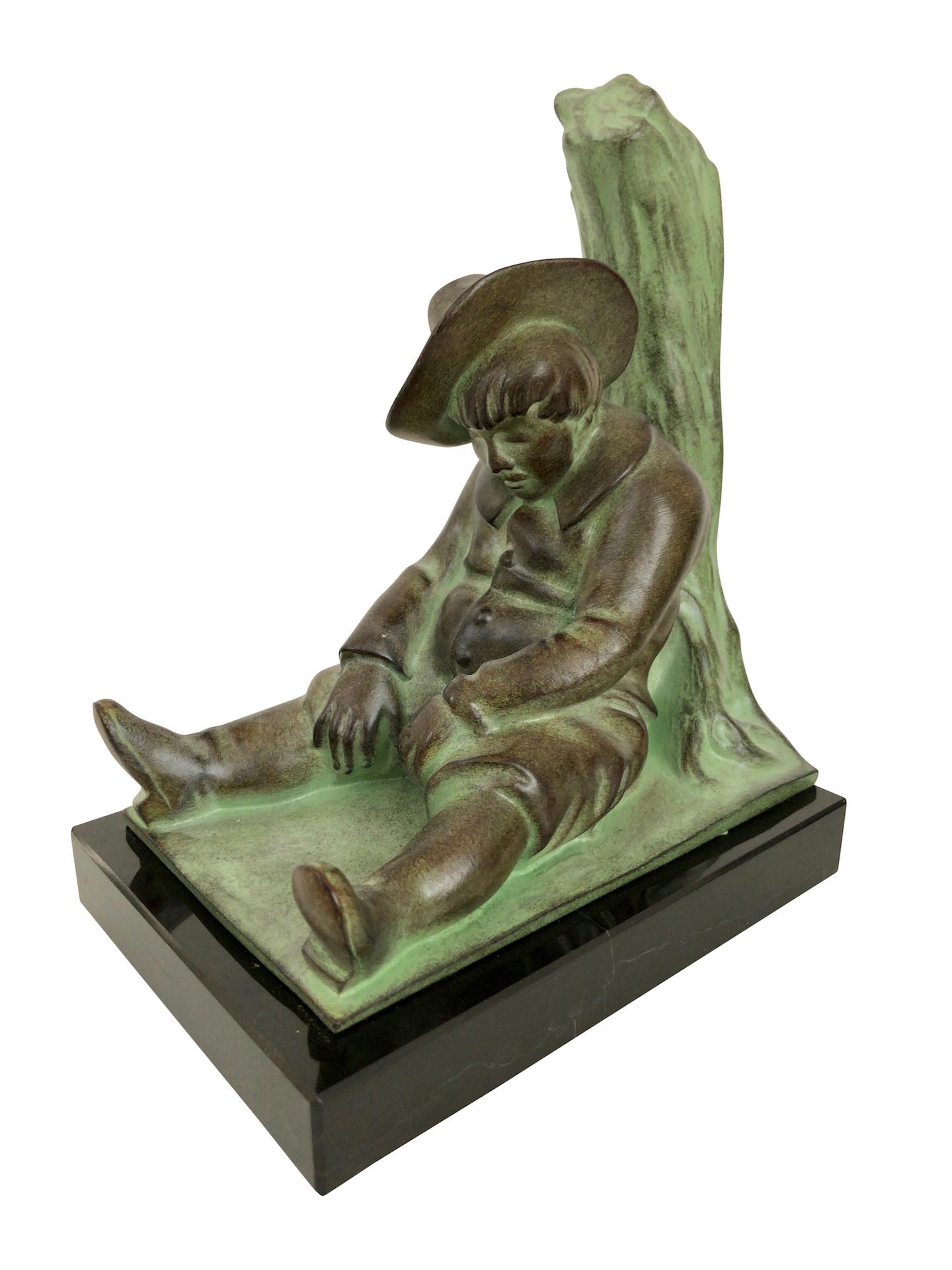 Don Quichotte and Sancho Panza Art Deco Bookends by Janle for Max Le Verrier In Excellent Condition For Sale In Ulm, DE