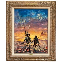 Don Quijote von Arrigo Ghedini, Gemälde, Öl auf Karton