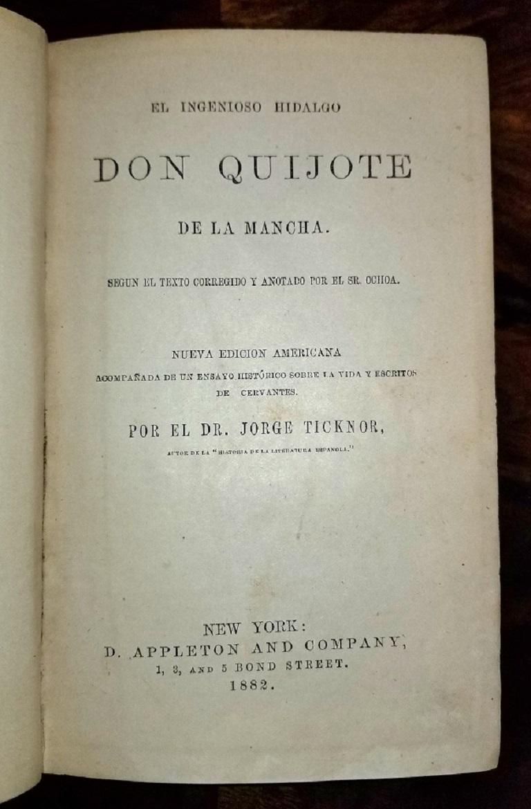 19th Century Don Quijote De La Mancha 1882 Spanish Edition