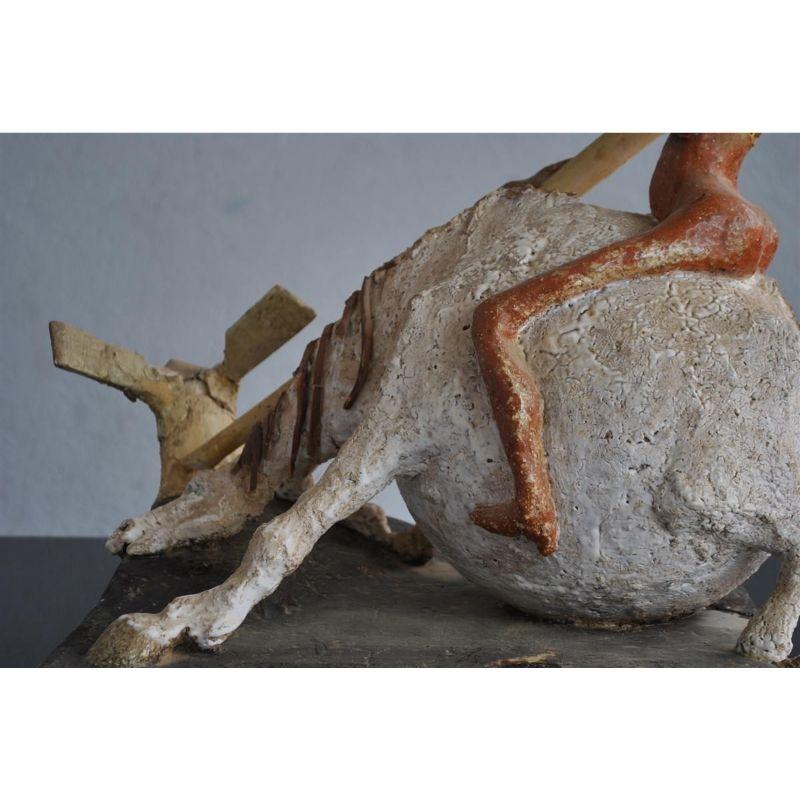 Don Quixote: 20th Century Enamelled Ceramic Sculpture For Sale 1