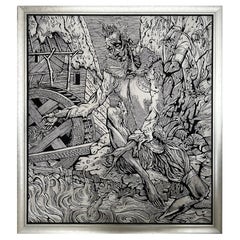 don quixote embroidering gifts Don Quixote Hand Made Silk Embroidered Black and White Tapestry