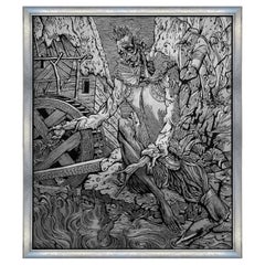 "Don Quixote" Hand Made Silk Embroidered Tapestry Wall Decor
