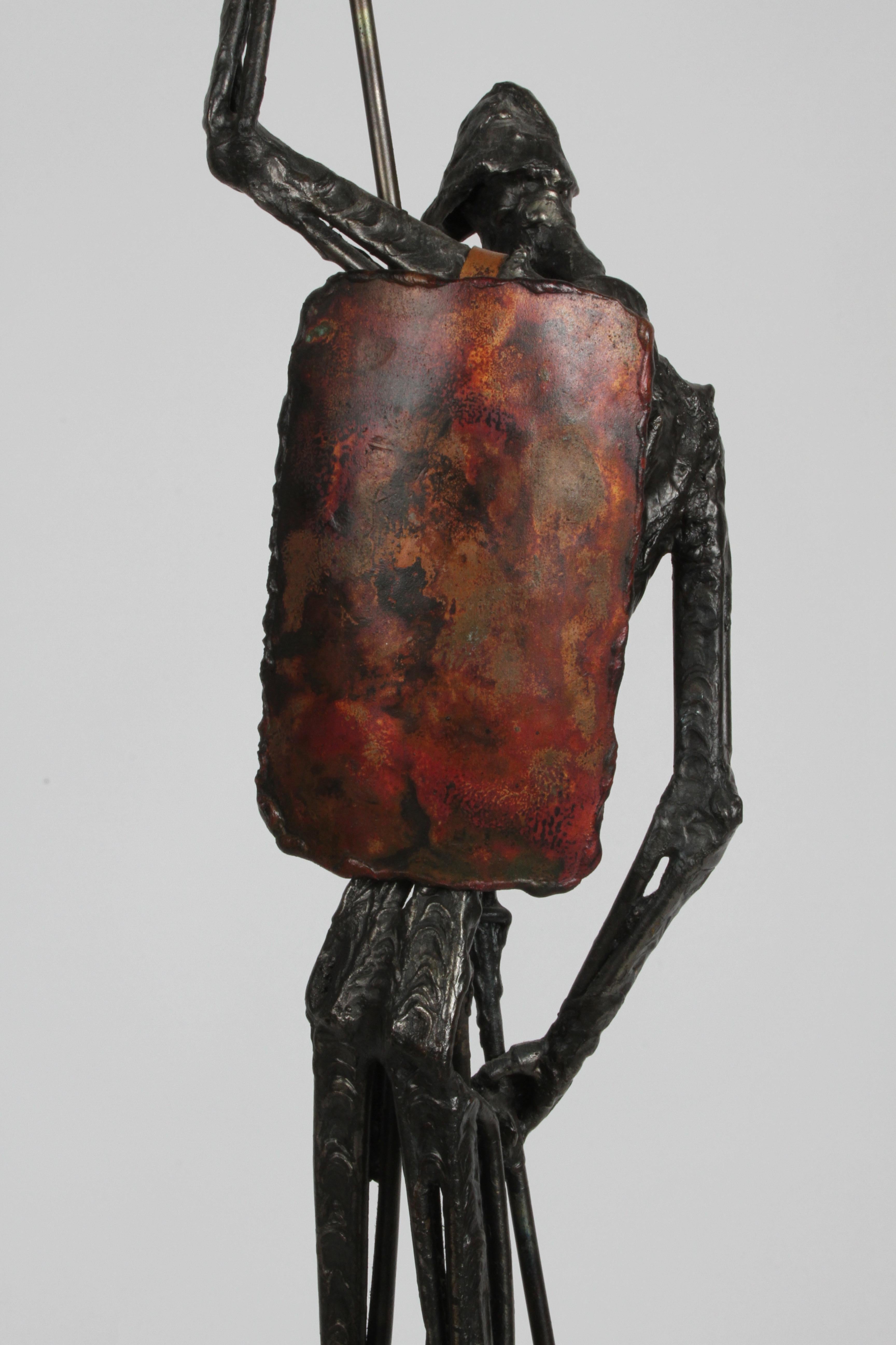 Don Quixote Mid-Century Brutalist Sculpture Signed by Artist Simon Ybarra, 1969 2