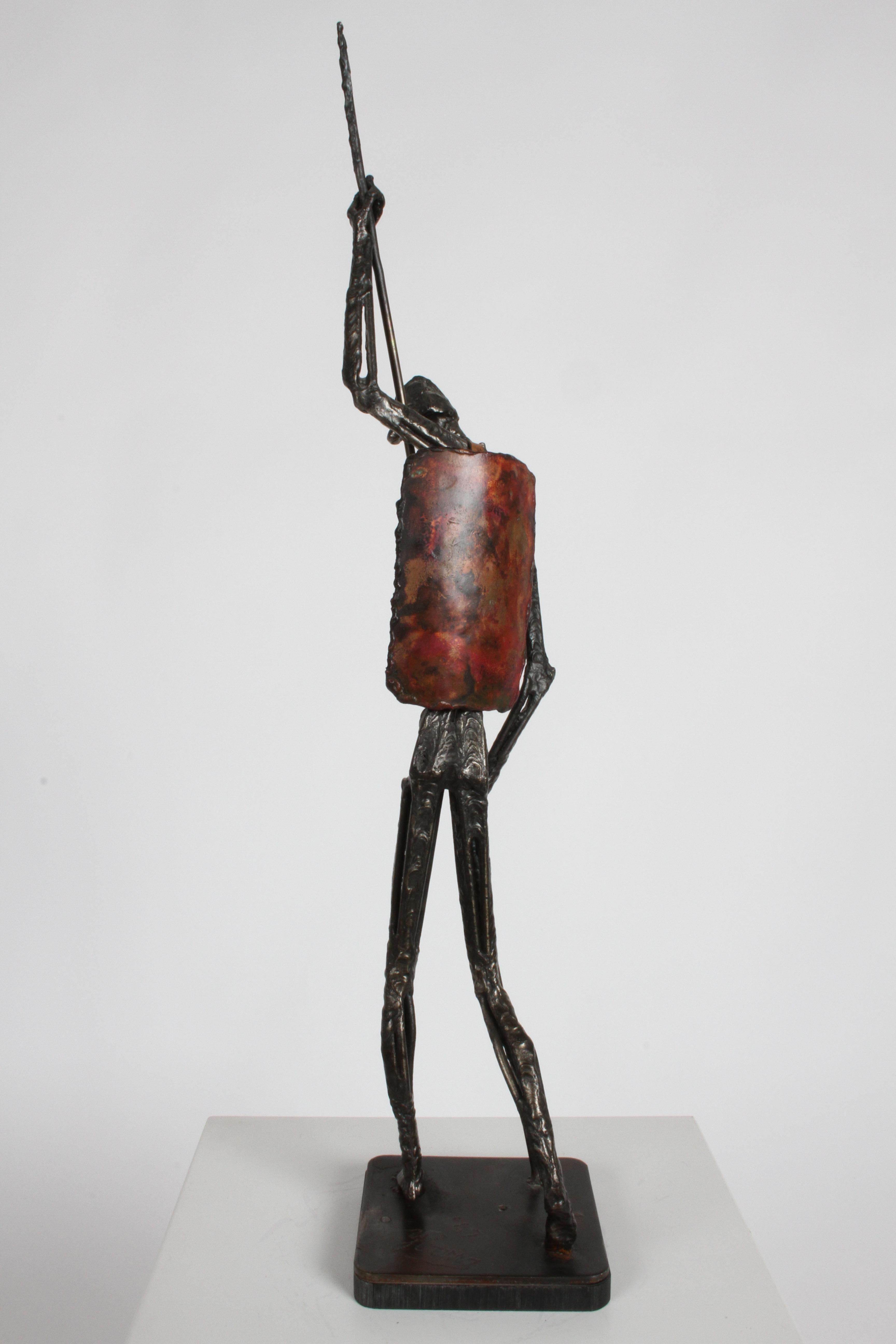 Don Quixote Mid-Century Brutalist Sculpture Signed by Artist Simon Ybarra, 1969 6