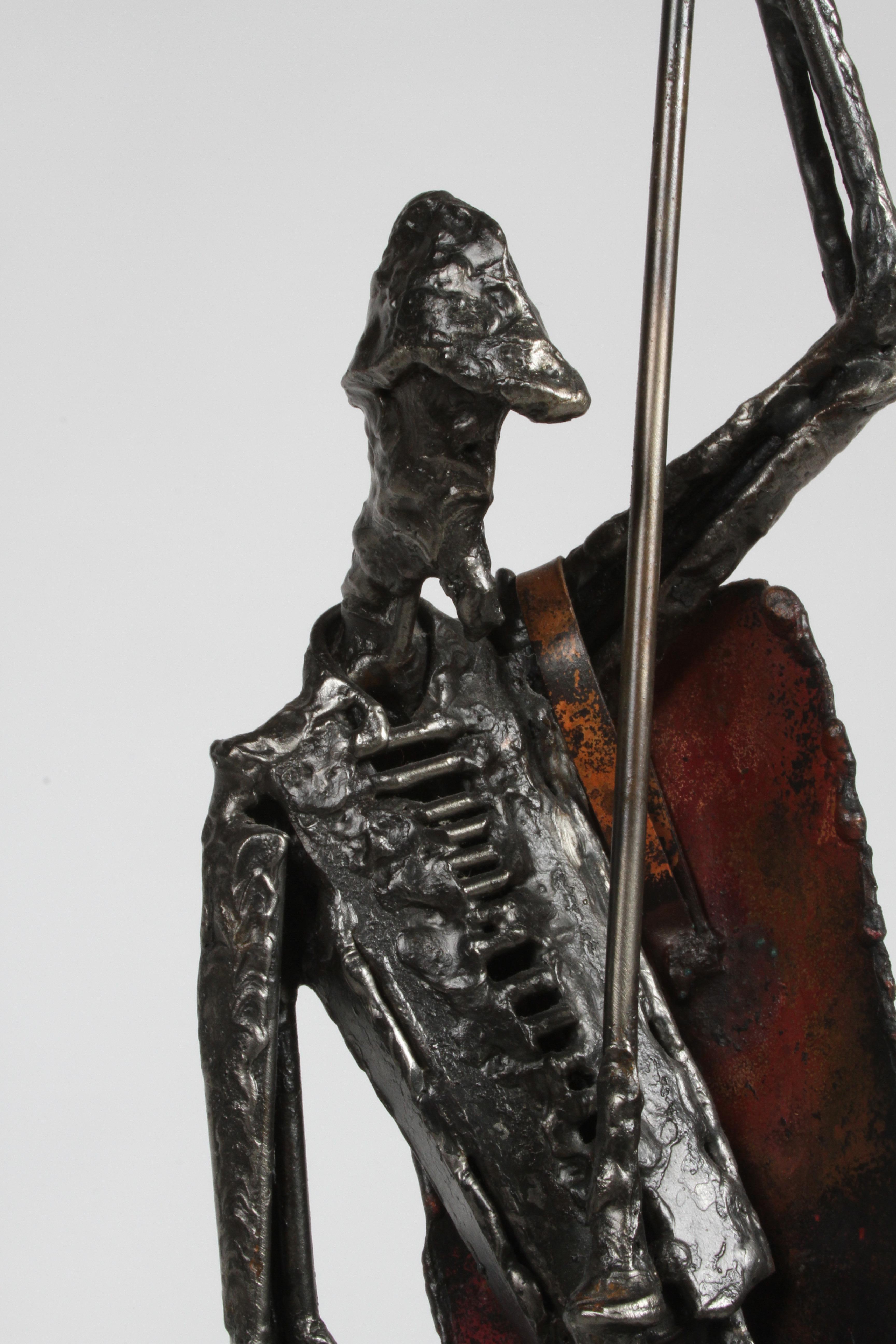 Don Quixote Mid-Century Brutalist Sculpture Signed by Artist Simon Ybarra, 1969 7