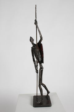 Don Quixote Mid-Century Brutalist Sculpture Signed by Artist Simon Ybarra, 1969