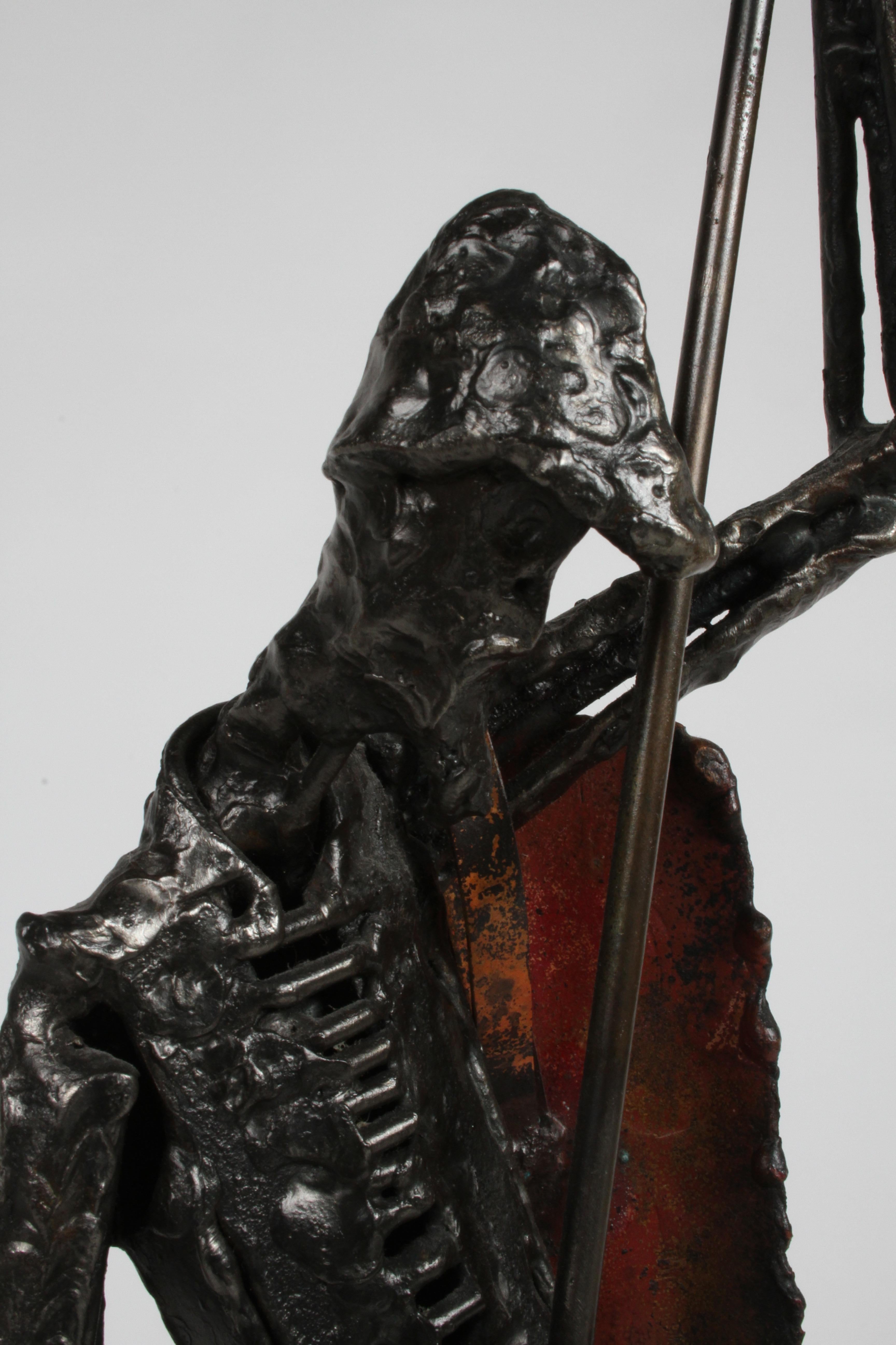 Don Quixote Mid-Century Brutalist Sculpture Signed by Artist Simon Ybarra, 1969 10