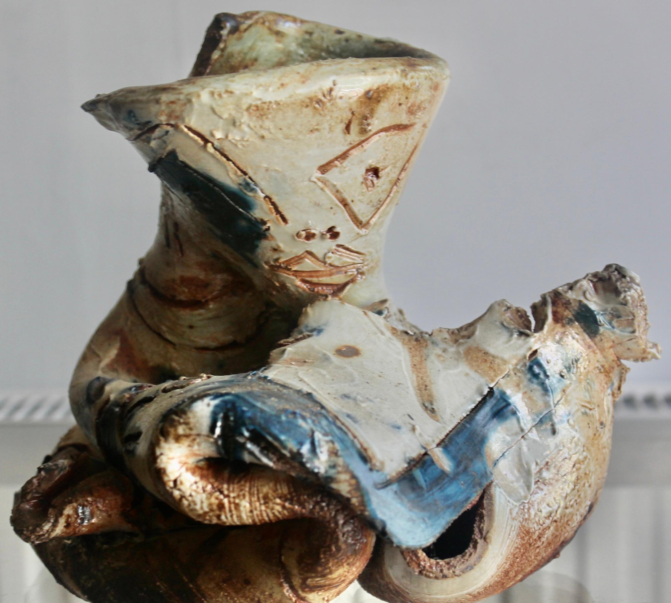 Hand-Crafted Don Reitz Important Abstract Expressionist Ceramic Sculpture For Sale