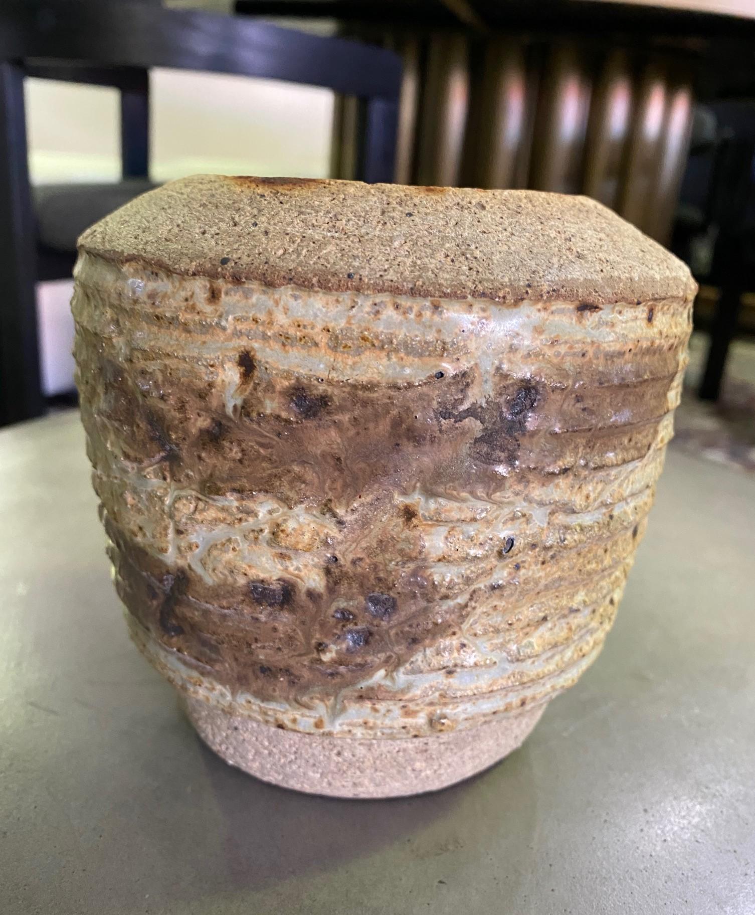 American Don Reitz Signed Salt Fired Studio Ceramic Pottery Sculpture Vase For Sale