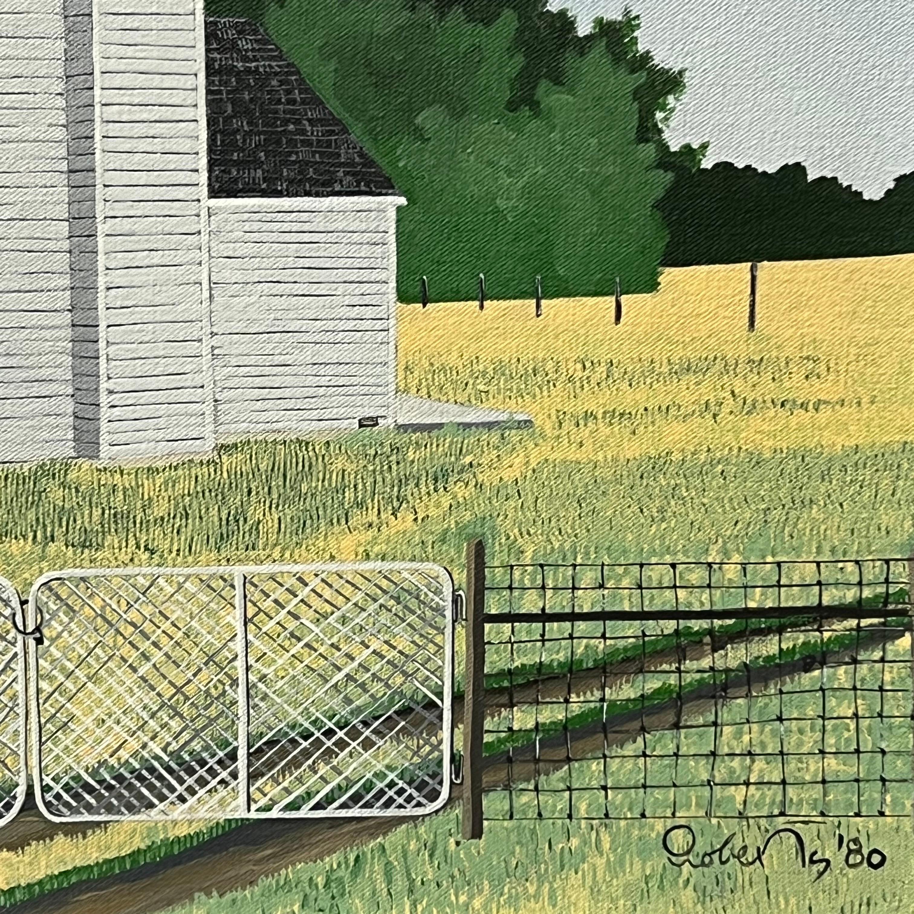 Don Roberts Oil on Canvas “Prairie Plansong” Landscape c1980 In Good Condition For Sale In Oakland, CA