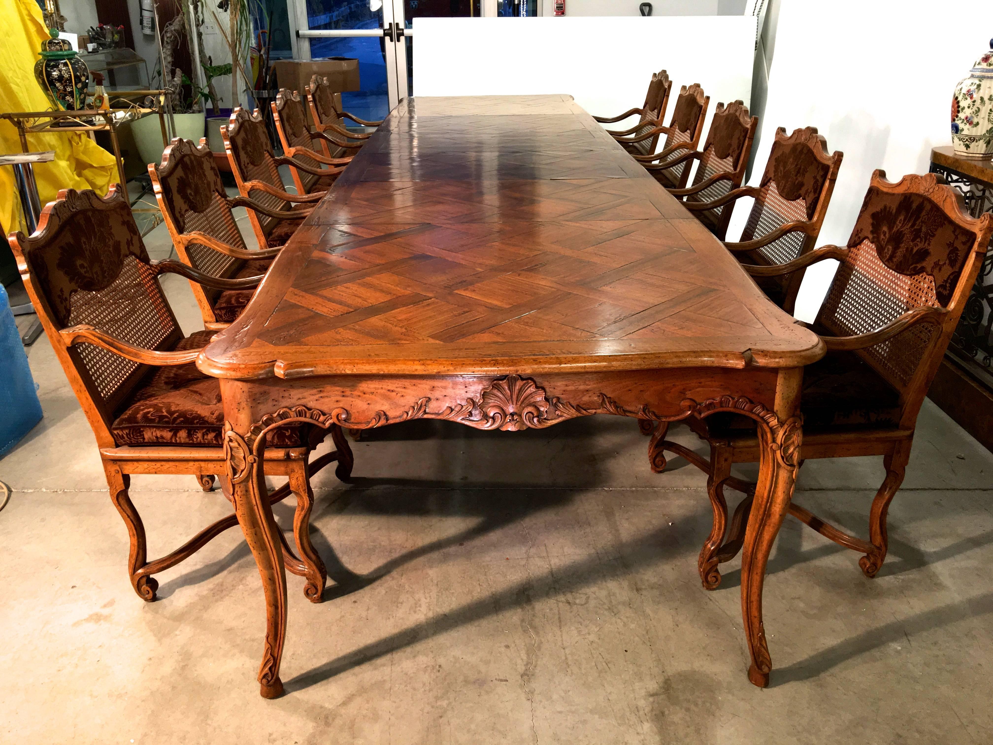 Don Ruseau Provincial Walnut Parquetry Dining Table Seats 12 (SATURDAY SALE) 11