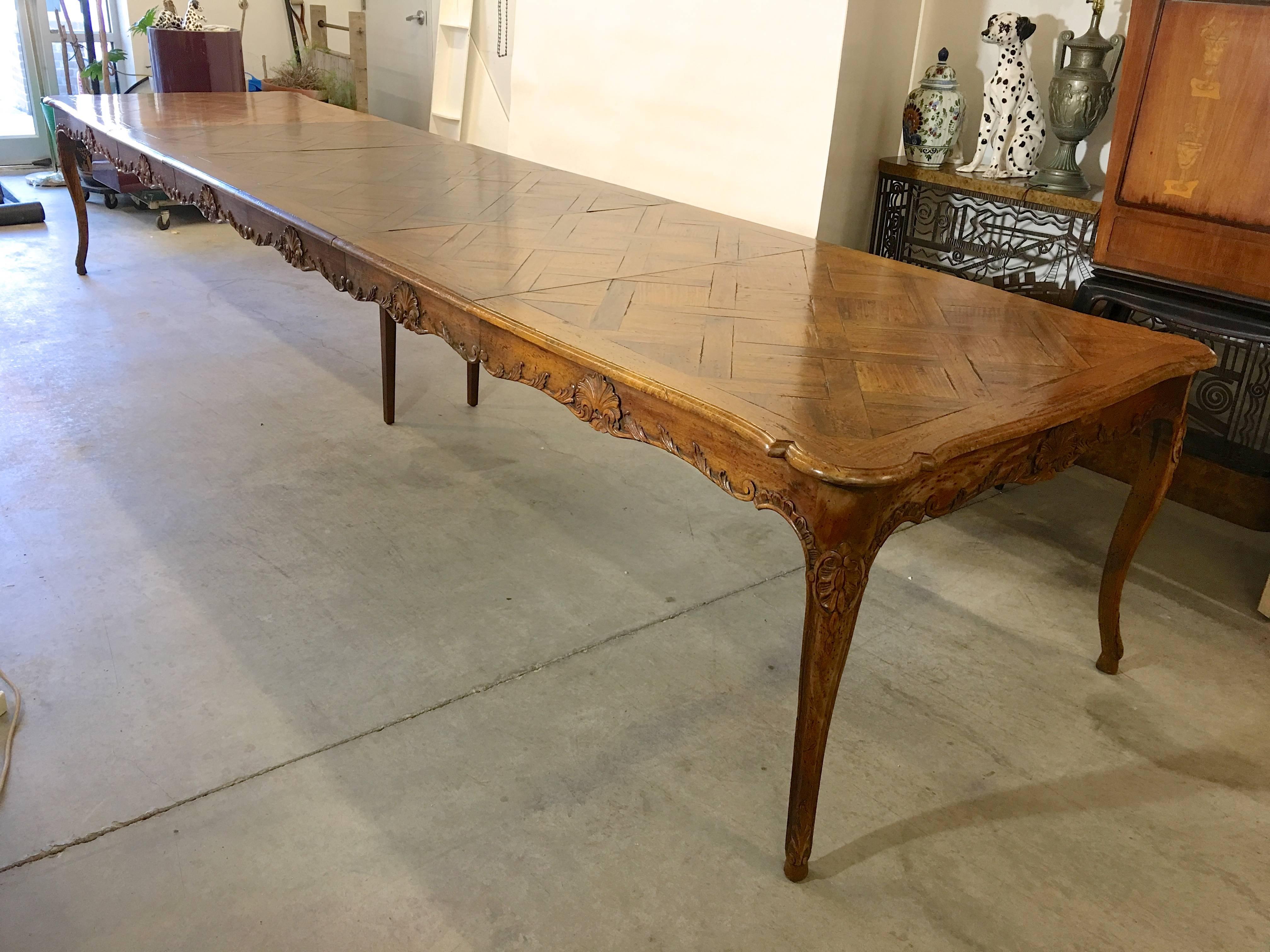 Don Ruseau Provincial Walnut Parquetry Dining Table Seats 12 (SATURDAY SALE) 3