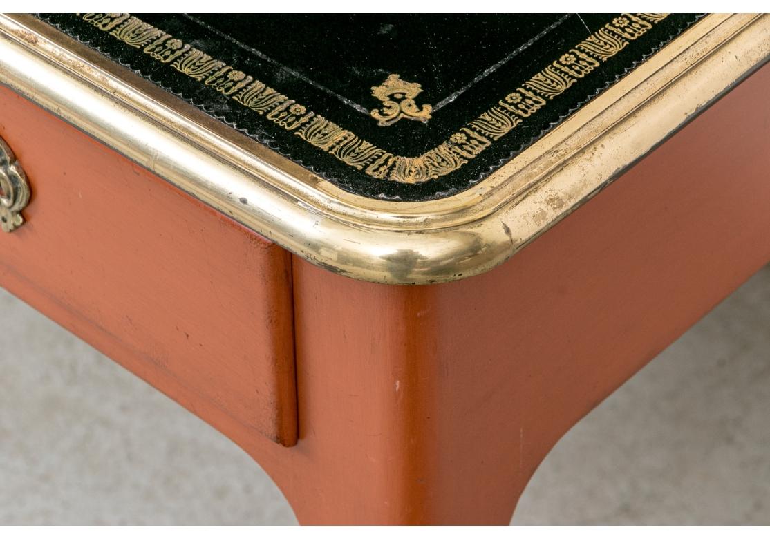 Don Ruseau NYC Paint Decorated & Brass Mounted Writing Table for Restoration 3