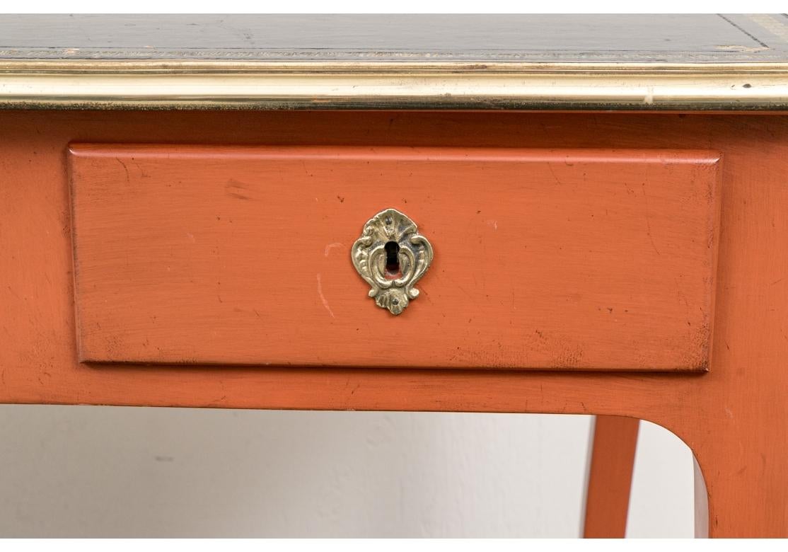 American Don Ruseau NYC Paint Decorated & Brass Mounted Writing Table for Restoration