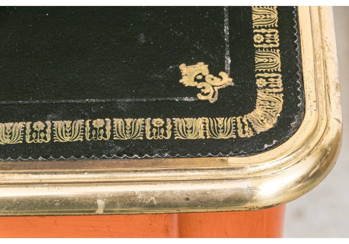 Don Ruseau NYC Paint Decorated & Brass Mounted Writing Table for Restoration In Distressed Condition In Bridgeport, CT