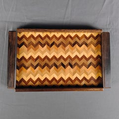 Don S. Shoemaker Mexican MCM Parquetery Hardwood Rectangular Cheveron Tray