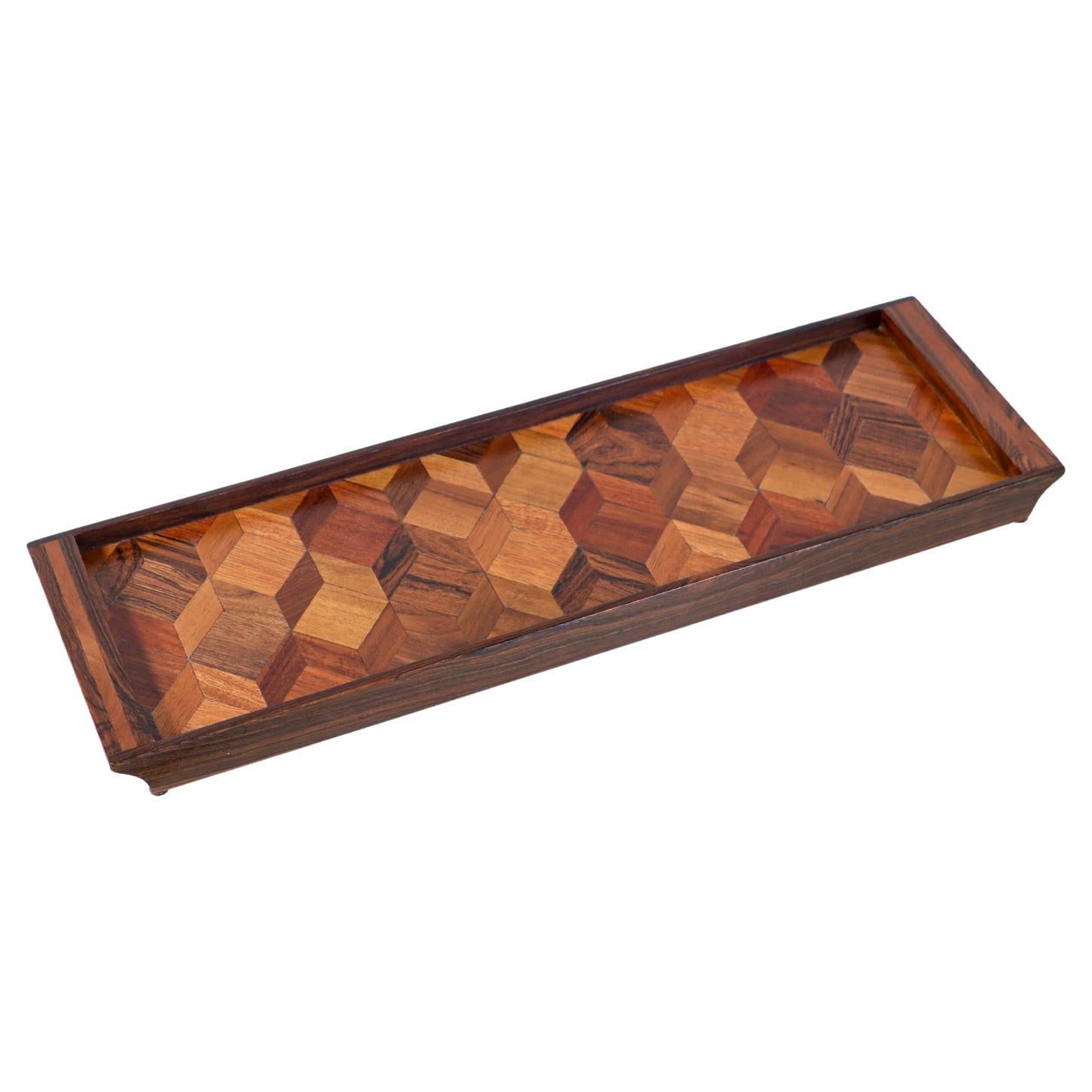 Don S. Shoemaker Multi-Wood Decorative Tray for Señal Furniture For Sale