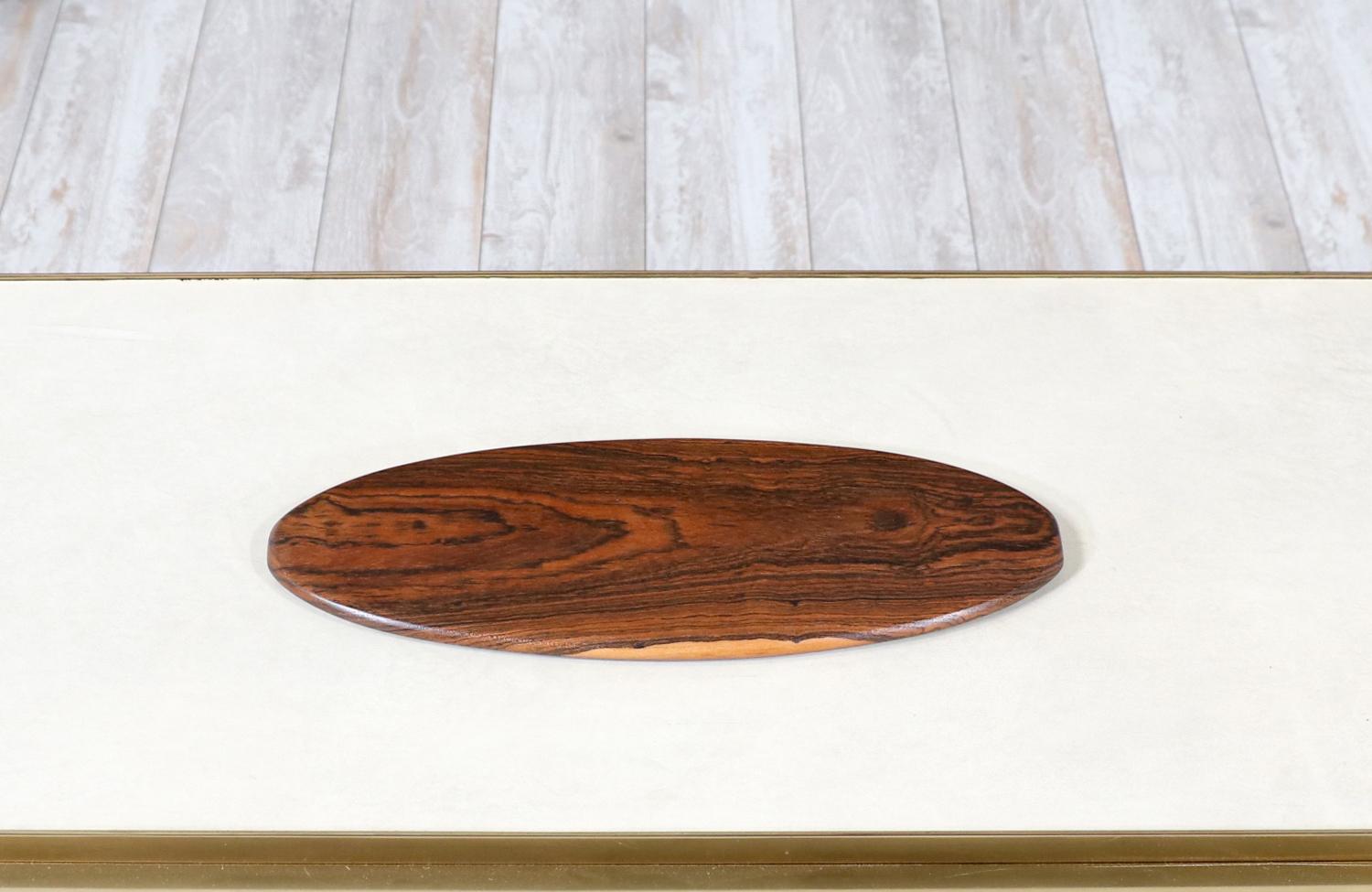 Mid-Century Modern Expertly Restored - Don S. Shoemaker Rosewood Oval Tray for Señal Furniture For Sale