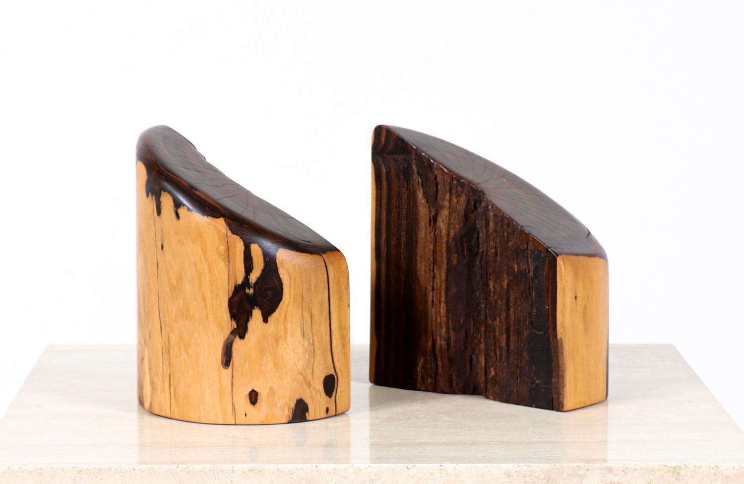 Rosewood Don S. Shoemaker Sculpted Cocobolo Bookends for Señal Furniture For Sale