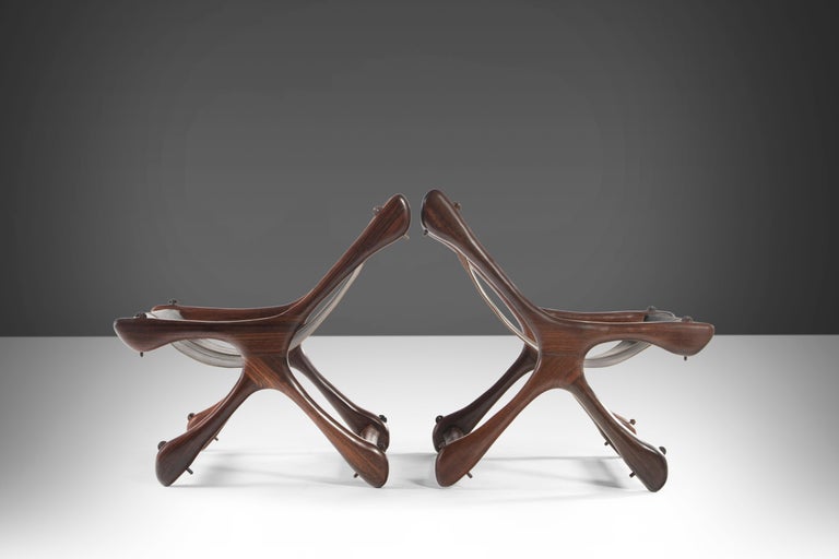 Don Shoemaker Sloucher Rosewood and Leather Sling Chairs for Señal ...