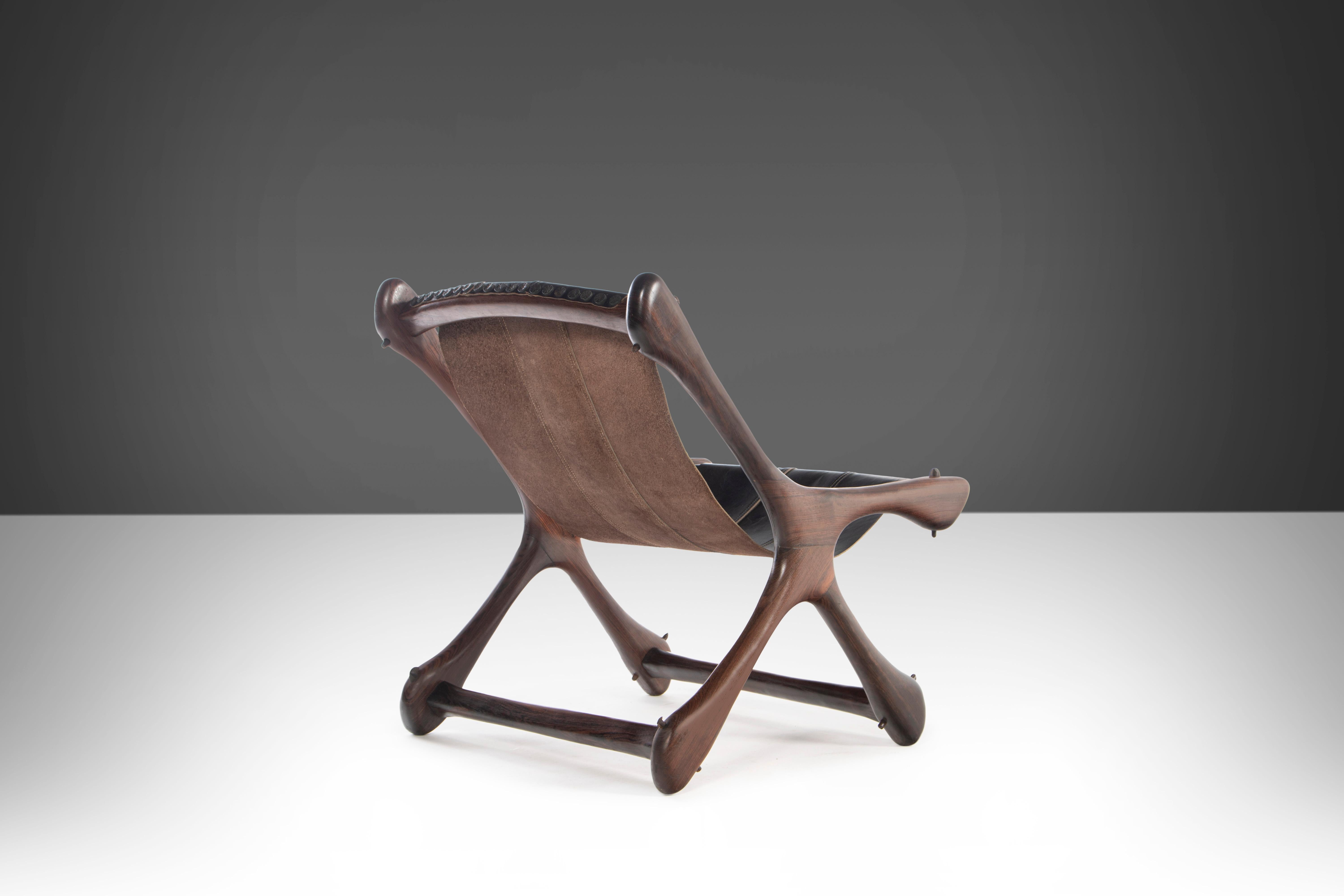 Mid-20th Century Don Shoemaker Sloucher Rosewood & Leather Sling Chairs for Señal Furniture, 1960