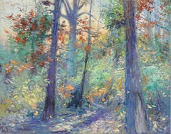 « Gentle Forest Poetry », Don Sahli, 60x70, paysage à l'huile impressionniste d'origine