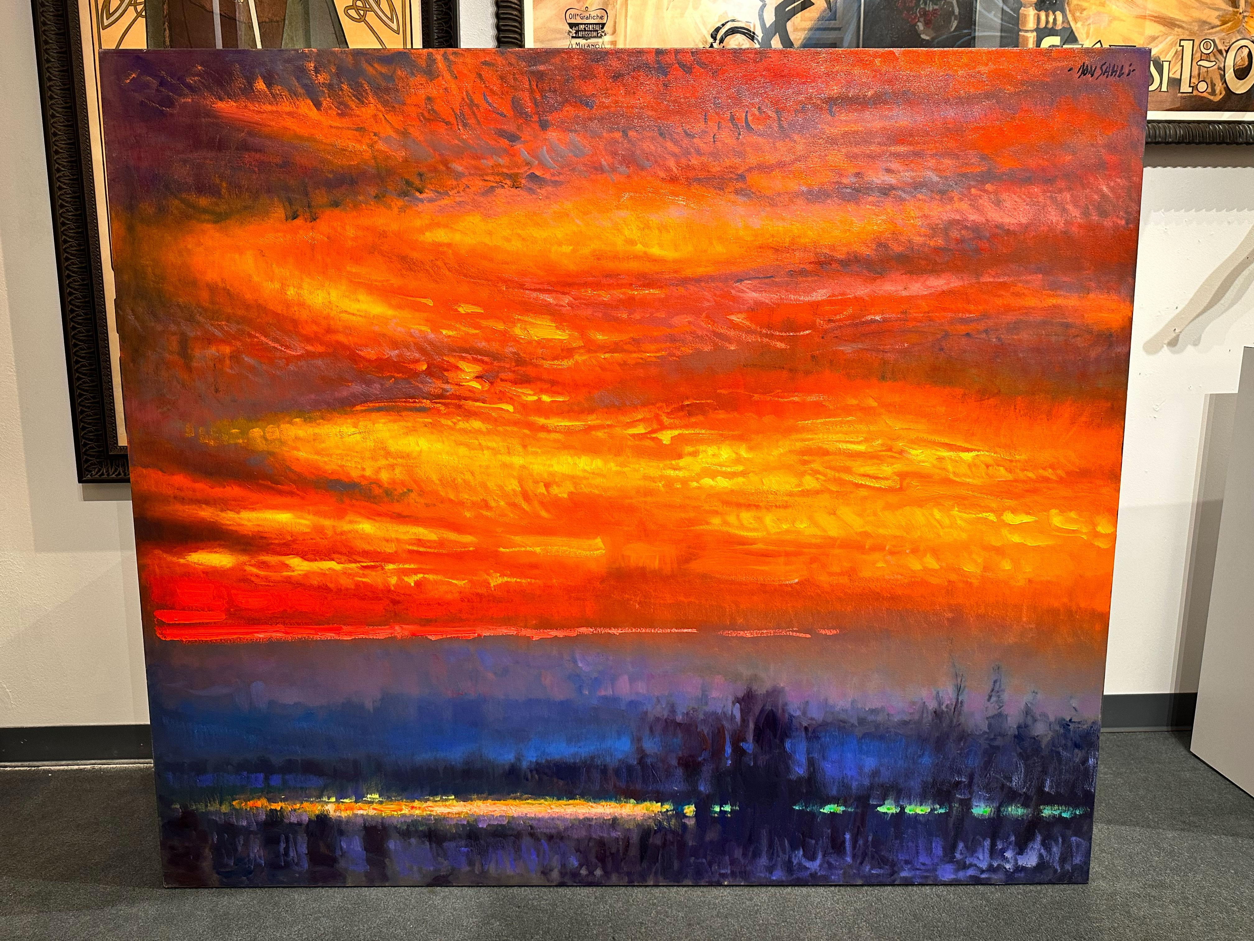 « Grand Illumination », Don Sahli, 60x70, paysage à l'huile impressionniste original en vente 1